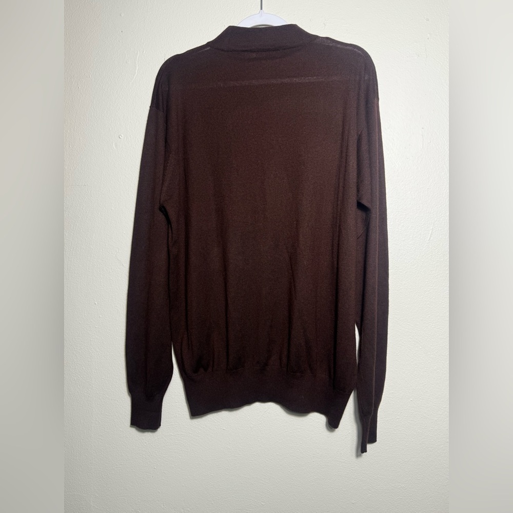 Nieman Marcus Exclusive Men's Classic silk cashmere Crewneck Sweater - Brown - Picture 9 of 11
